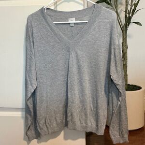 a new day Light Gray V-Neck Sweater